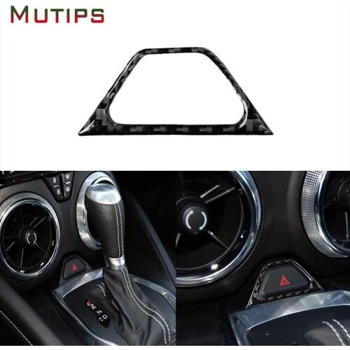 Carbon Fiber Car Accessories Interior Warning Light Protector Decoration Cover Trim Stickers For Chevrolet Camaro 2017 2018 2019