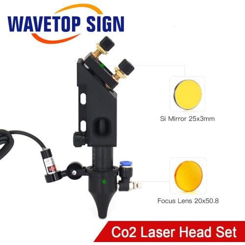 WaveTopSign Co2 Laser Head for Focus Lens D20mm F50.8 Reflect Mirror 25mm for Laser Engraving Cutting Machine
