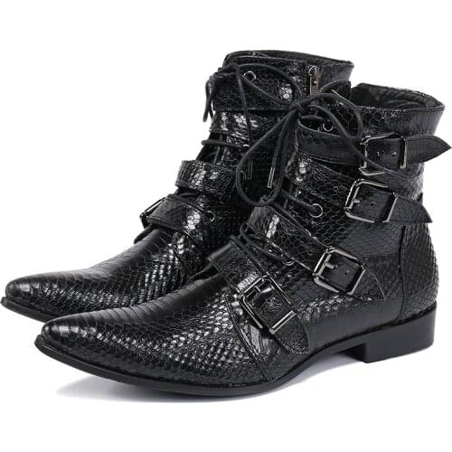 Summer Man Buckle Strap shoes Dress Boots Model Show shoes Banquet Party Personalized shoes cow leather Marry Mens Shoes
