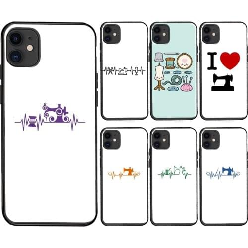 Heart beats for sewing machine Case For iPhone 12 mini 11 Pro Max XR X XS Max 6S 7 8 Plus SE 2020 TPU Cover Shell