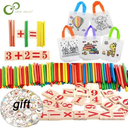 Colorful Bamboo Counting Sticks Toy Mathematics Montessori Teaching Aids Counting Rod Kids kingdergarden handscraft Toy WXK