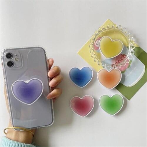 Mobile Phone Stand Colorful Heart Love Airbag Phone Expanding Stand Finger Holder Phone Holder Stand For Iphone 11 12 XS