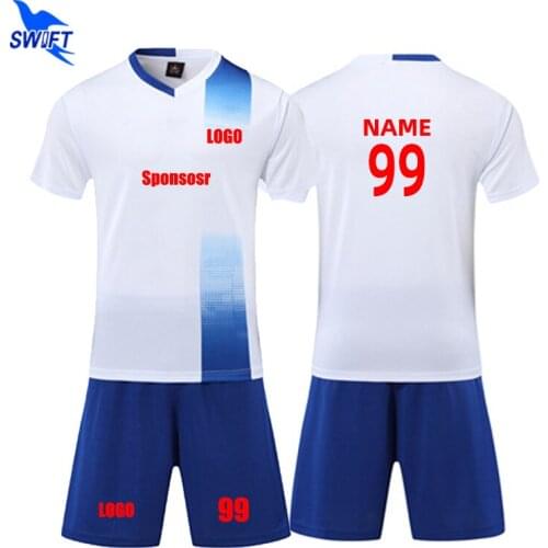 Custom Kids Football Jerseys Breathable Men Boys Short Sleeve Soccer Uniform Futsal Shirts+Shorts Sportswear Traning Clothing