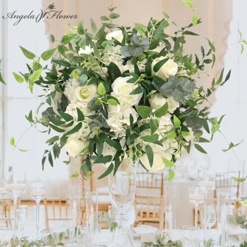 Custom Artificial Flower Ball Greenery Plants Leaves Wedding Table Centerpiece Decor Banquet Hotel Party Dinner Table Bouquets