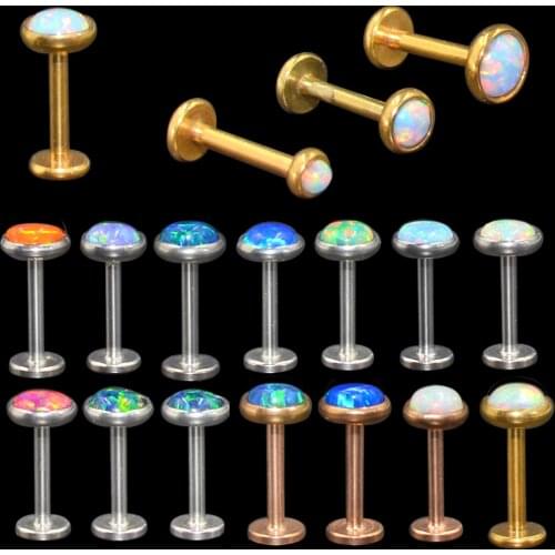 3Pcs Mix Sizes Internal Thread Opal Stone Labret Monroe Lip Stud Ring Opal Ear Cartilage Tragus Helix Earring Piercing Jewelry