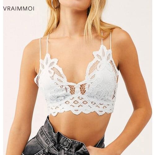 Boho-Inspired Lace Bra Brassiere WireFree Lingerie Padded Adjustable Strap Pullover Underwear sexy crop top women Bralette