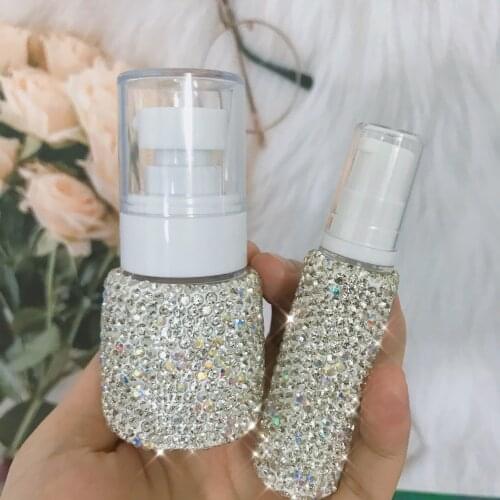 Refillable Bottles Travel Transparent Diamond Perfume Atomizer Empty Small Spray Bottle 30ml Lotion Shampoo Dispenser Dropship