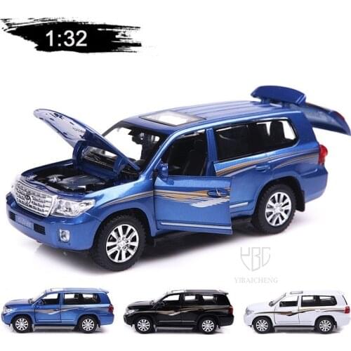 1:32 Land Ctuiser Alloy Car Model Off Road Vehicle Car Model Toy SUV 4 Doors Opened Pull Back Metal Car Toys For Boy Collections