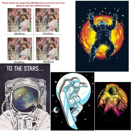 Diy Diamond Painting Custom Figure Painting Cartoon Villain Astronaut Round Diamond Full Diamond Cross Stitch Mosaic Home Decor