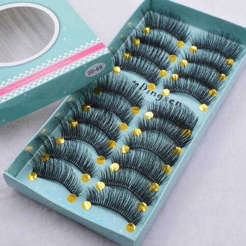 10 Pairs Luxurious Mink Hair False Eyelashes Thick Curled Full Strip Lashes Eyelash Extension Fashion Women Eyes Natural Makeup