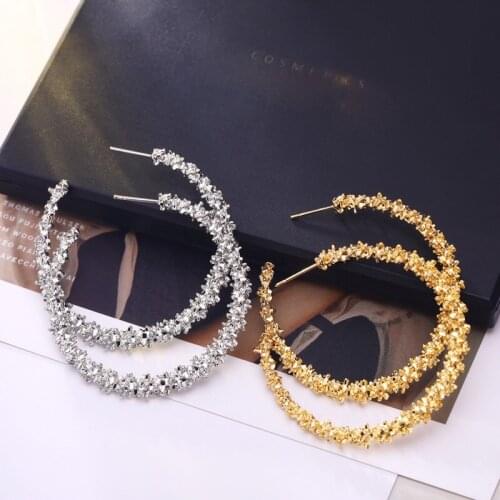 New Europe and the United States more thorn exaggerated personality Circle Retro Floral earrings earrings high sense earrings