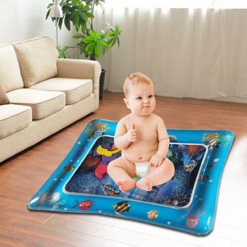 Portable Inflatable Water Mat Lovely Marine Life Patterns Foldable Waterproof Cushion Great Gifts for Children Toddler J2Y