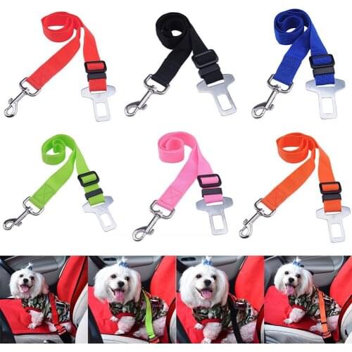 Adjustable Pet Dogs Vehicle Car Safe Seat Belt Harness Restraint Lead Leash Clip