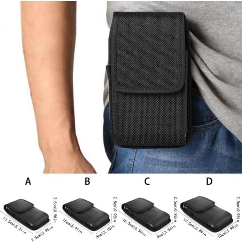 2021 New Men Waist Belt Fanny Pack Holster Pouch Mobile Cell Phone Holder Waist Bag Black