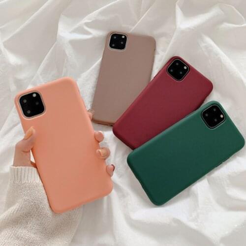 Silicone Phone Case For iPhone 11 12 Mini PRO XS Max XR X 6 6S 7 8 Plus SE 2020 Solid Color Soft Coque Cover