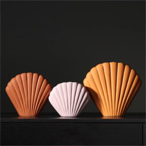 Nordic Art Shell Vase Creative Ceramic Decoration Modern Minimalist Home Living Room Desktop Vase Decoration Ornaments