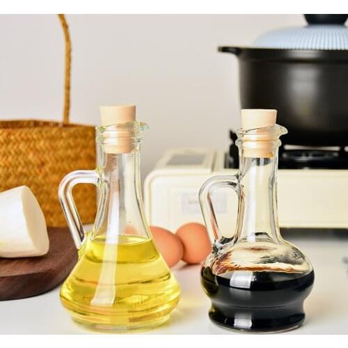 Lead Free Glass Oil Tank Turkish Style Glass Vinegar Soy Sauce Bottle 260ml Modern Style Nordic Oil Bottle 2021New
