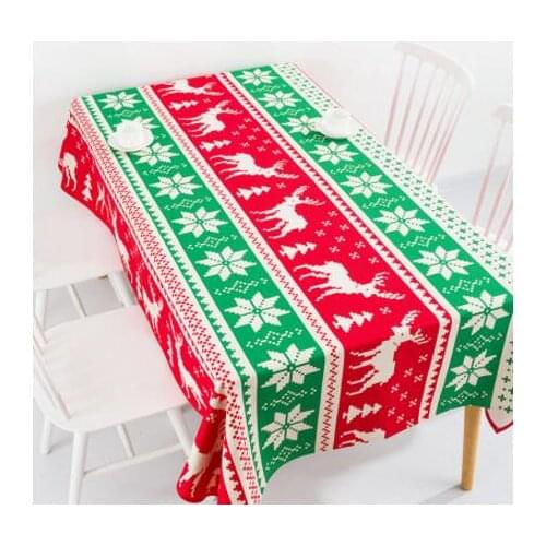New year Christmas holiday elk table cloth linen tablecloth cover towel thick antependium party home decoration desk round gift
