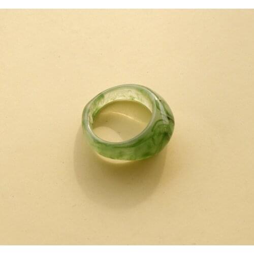 VIVILADY Colorful Overlay New Acrylic Transparent Round Resin Rings Set Pearl Flower Irregular Square Chic Female Wholesale Girl