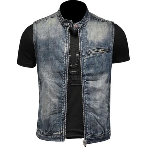 YENIONS Men's Denim Vests