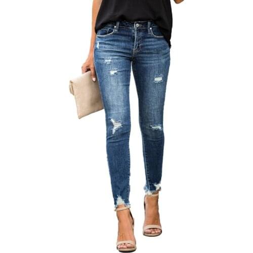 Low Rise Jeans for Women 2021 Ripped Low Waist Jeans Woman Elastic Denim Pants Womens Streetwear Pantalon Jean Femme Mujer XXL S