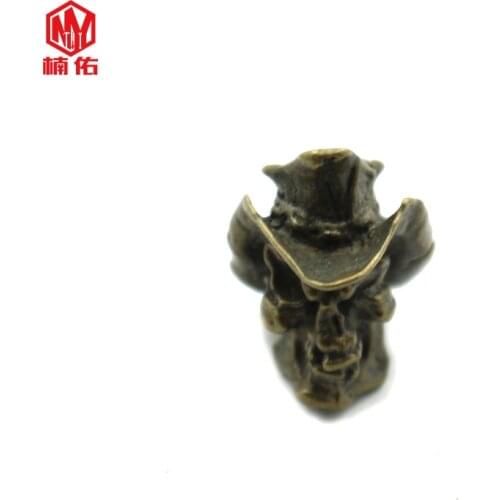 1PC EDC Paracord Beads Western Cowboy Retro Brass Copper Lanyard Pendants Knife Beads Umbrella Rope Cord Necklace Bracelet Beads