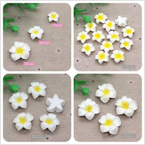 16mm/20mm/25mm Plumeria Rubra Flower Resin Flatback Cabochon DIY Jewelry Phone Decoration