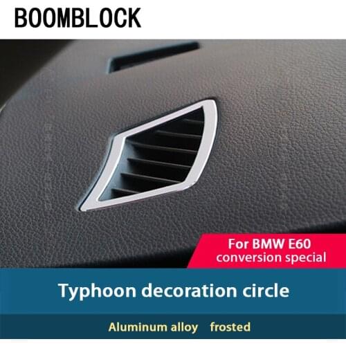 2pcs Aluminum Alloy Decorative Stickers For BMW 5 Series BMW E60 Center Console Dashboard Outlet Frame Covers Accessories