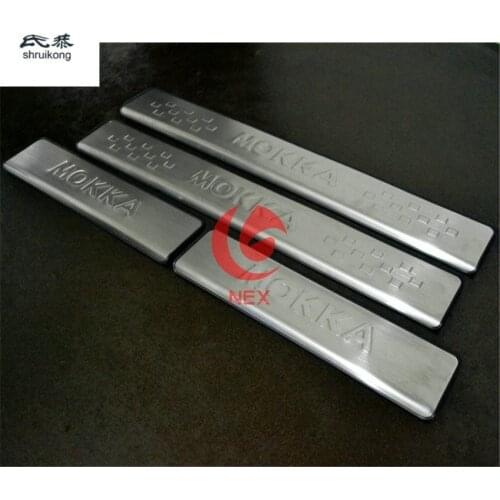 4pcs/Lot Stainless Steel For 2012 2013 2014 OPEL VAUXHALL MOKKA J13 DOOR SILL PLATE ENTRY SCUFF COVER