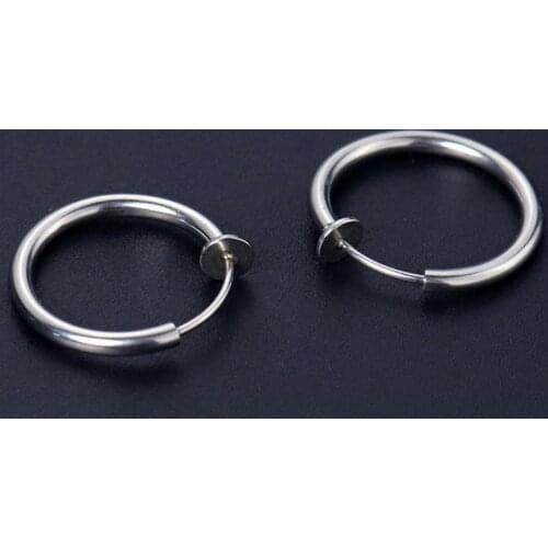 40% Dropshipping!!1Pc Unisex Cool Earring Round Non Ear Piercing Hoop Earring Clip for Daily Wear