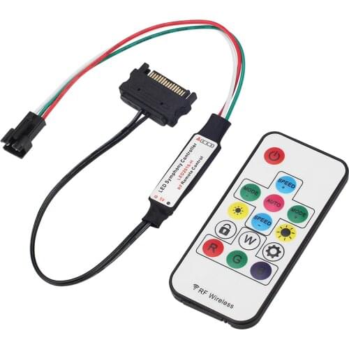 5V 12V 14 Keys SATA Power Supply Interface RF Symphony Controller with Remote Controller for WS2811 WS2812b LED Strip Light