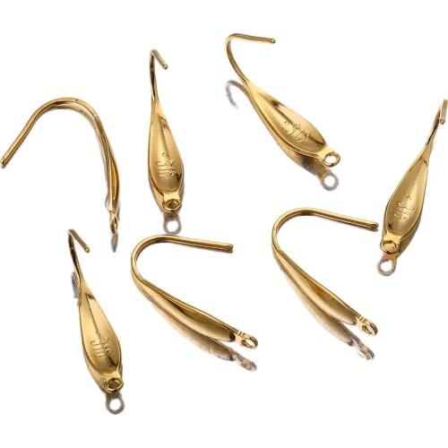 50pcs Lot Silver Gold Color Stainless Steel Earring Hooks Wire Settings Base Settings Earrings Supplies for Jewelry Making Bulk