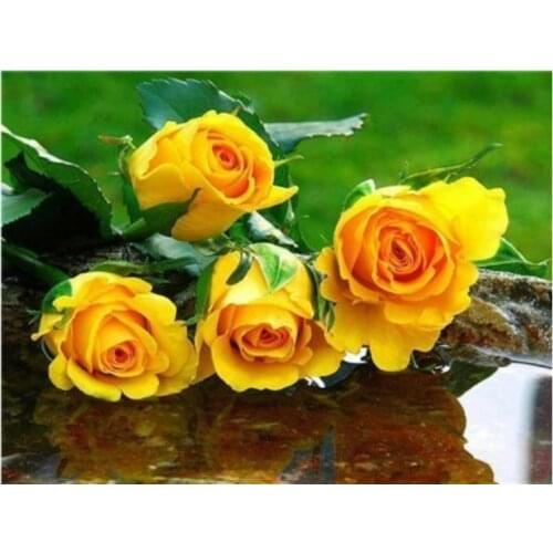 Yellow rose diamond painting full flowers rhinestone embroidery mosaic stickers decor diamond dot tapestry posters wall papers