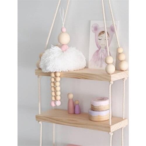 Ballet Dancer Hanging Decoration Girl Adornment Wooden Beads Toy For Wall Shelf Baby Kids Room Nursery Ornament Photography Prop