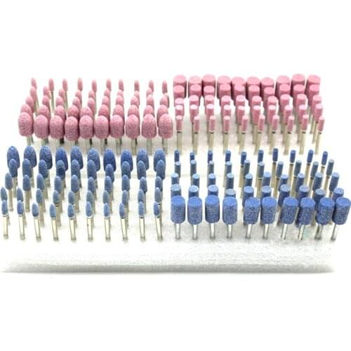 100pcs Dental Lab Product Gravel Mounted Point Burs Sharping Grinding Hard Surface Materials Bullet Cylinder Shape 2.35mm shank