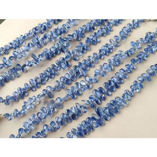 One strand LOOSE BEADS blue Kyanite pear 5-8mm Wholesale for DIY jewelry necklace 20cm