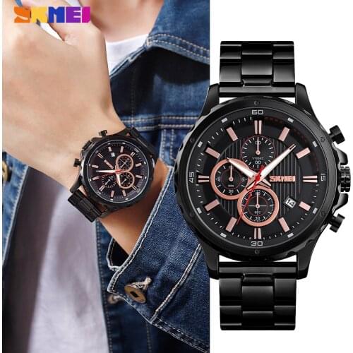 Skmei new outdoor sports mens watch military stopwatch quartz male wristwatch business waterproof stainless steel clock relogio
