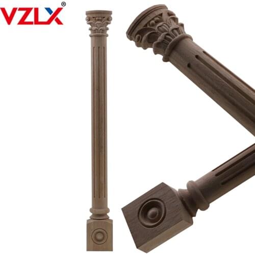 VZLX Wooden Carved Wood Applique Lines Style Decorative Indoor Door Semi Home Decor Decoration Accessories Figurines Miniatures