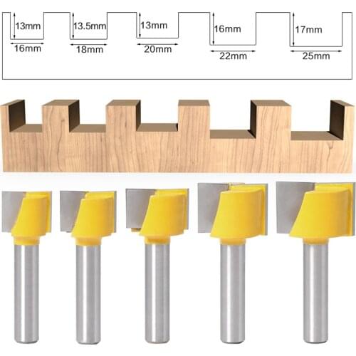 16-25mm Surface Planing Bottom Cleaning Router Bit 8mm Shank Flush Trim Engraving Milling Cutter Carpenter Woodworking Tools