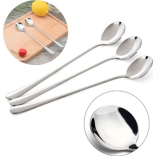 JX-LCLYL 6Pcs 7.5" Long Stainless Steel Ice Cream Cocktail Coffee Soup Tea Spoons
