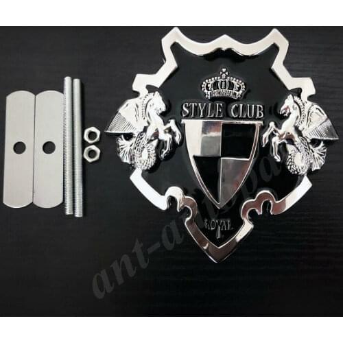 Metal Chrome Royal Style Club VIP Shield Car Auto Front Grille Emblem Badge