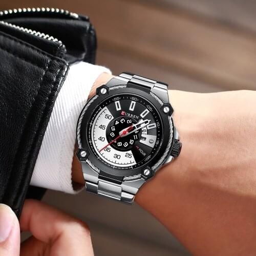 New Creative Mens Watch Fashion Business Quartz Wristwatches Top Brand CURREN Watch with Stainless Mens Clock Relogio Masculino