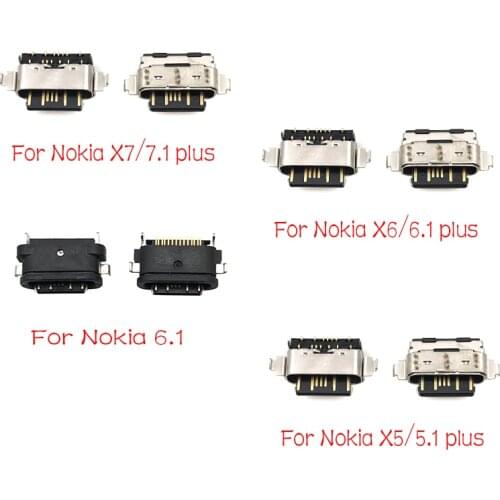 New Micro Usb Connector Charging Port Jack For Nokia 3 6 7 Plus 8 6.1 7.1 5.1 Plus X5 X6 X7 Replacement Parts