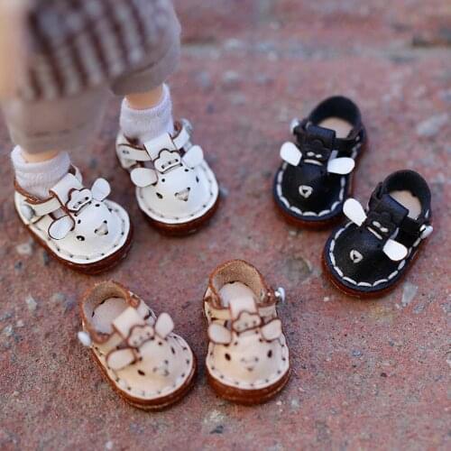OB11 Baby Shoes Cow Leather Handmade Sheep Baby Shoes YMY GSC Body9 1/12 BJD doll shoes