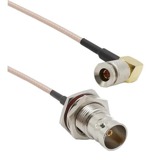 BNC Female to DIN 1.0/2.3 Right Angle Mini BNC Male 75 Ohm RG179 SDI Cable for HD SDI 3G SDI Vedio Recorder Camera Monitor 1-20M