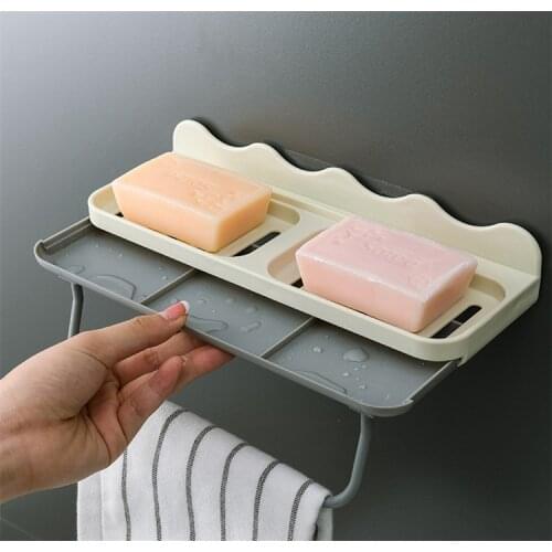 Bathroom Shelf for Bathroom Storage Soap Holder Towel Rack Bathroom Organizer Wall Towel Holder Bath Soap Dish Sponge Case