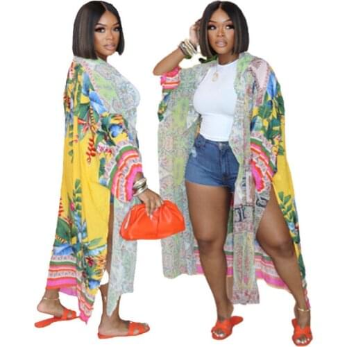 Perspective Summer New Straight Sexy Long Maxi Dress Ladies Beach Print Fashion Women Dresses