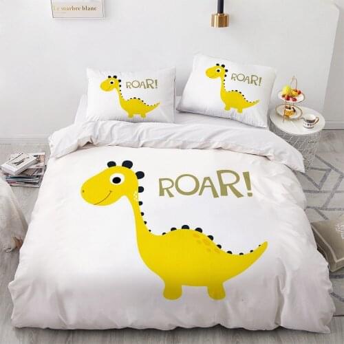 3D Luxury Bedding Set Duvet Cover Set Comforter Full King Queen Double Single Size Yellow Cartoon Design Custom Bedclothes