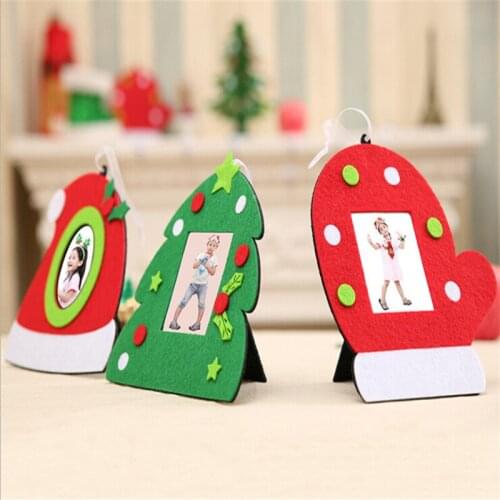 Christmas Photo Frame Non-woven Picture Holder Frame Xmas Tree Ornaments Christmas Decorations For Home