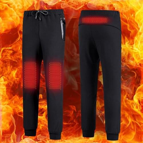 Windproof Unisex USB Electric Heated Pants Women Men Thermal Warm Hiking Pants Outdoor Heating Trousers Winter Sports Pants